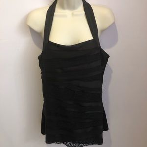 WHBM Black Halter Top M